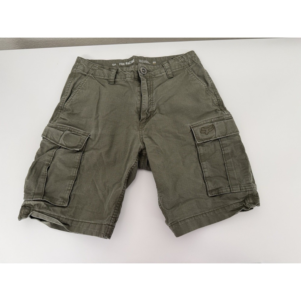 Fox Racing Men's Cargo Shorts Size 29 Green Cotton Casual Outdoor Motocross